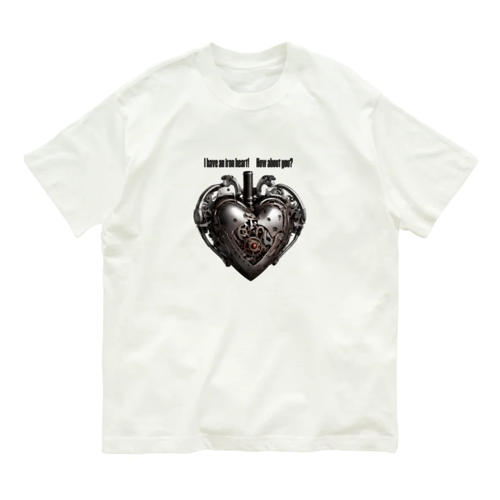 Love and peace to allの私は鉄の心臓を持っています オーガニックコットンTシャツ