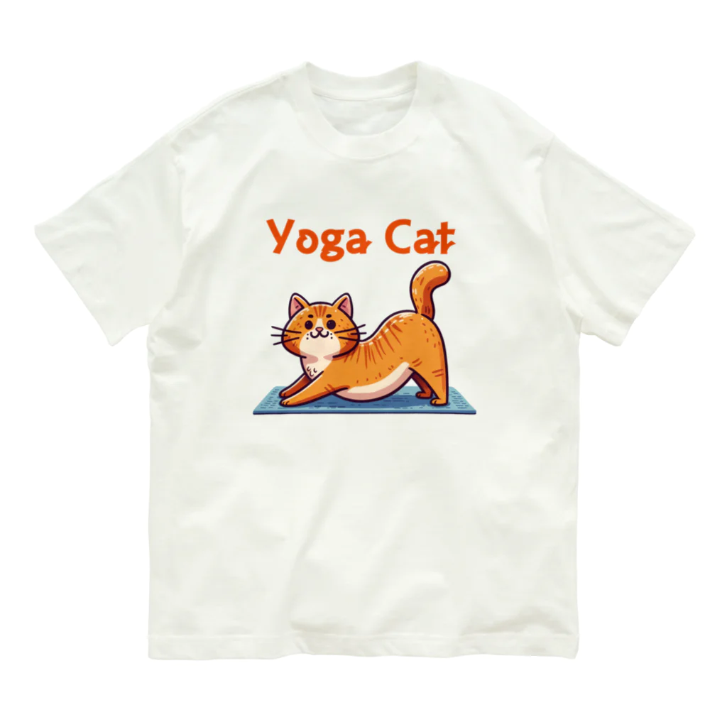 bravoadのヨガで猫のポーズ オーガニックコットンTシャツ