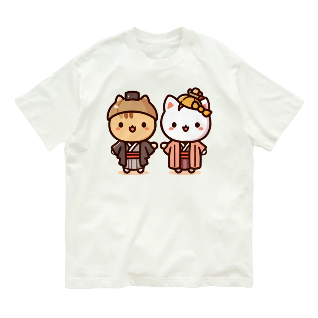 k-design-studioの初日の出くんと初詣ちゃん オーガニックコットンTシャツ