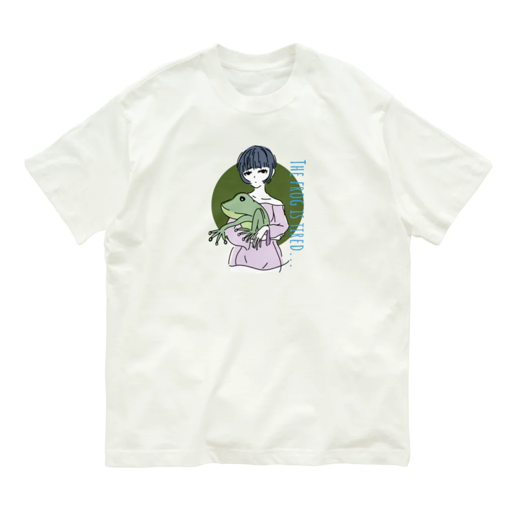 chicodeza by suzuriのカエル好きな女の子 Organic Cotton T-Shirt