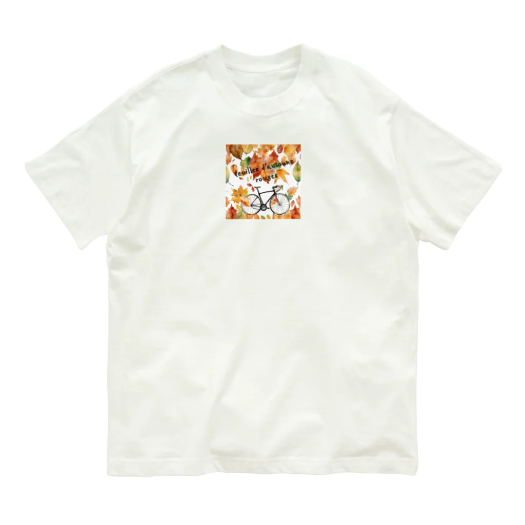 sasaki1202の色鮮やかな水彩画の紅葉とロードバイク Organic Cotton T-Shirt