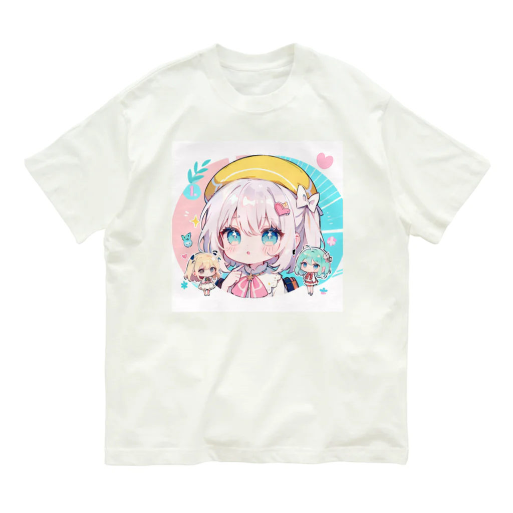 那須モバイル店の帽子を被る女の子 Organic Cotton T-Shirt