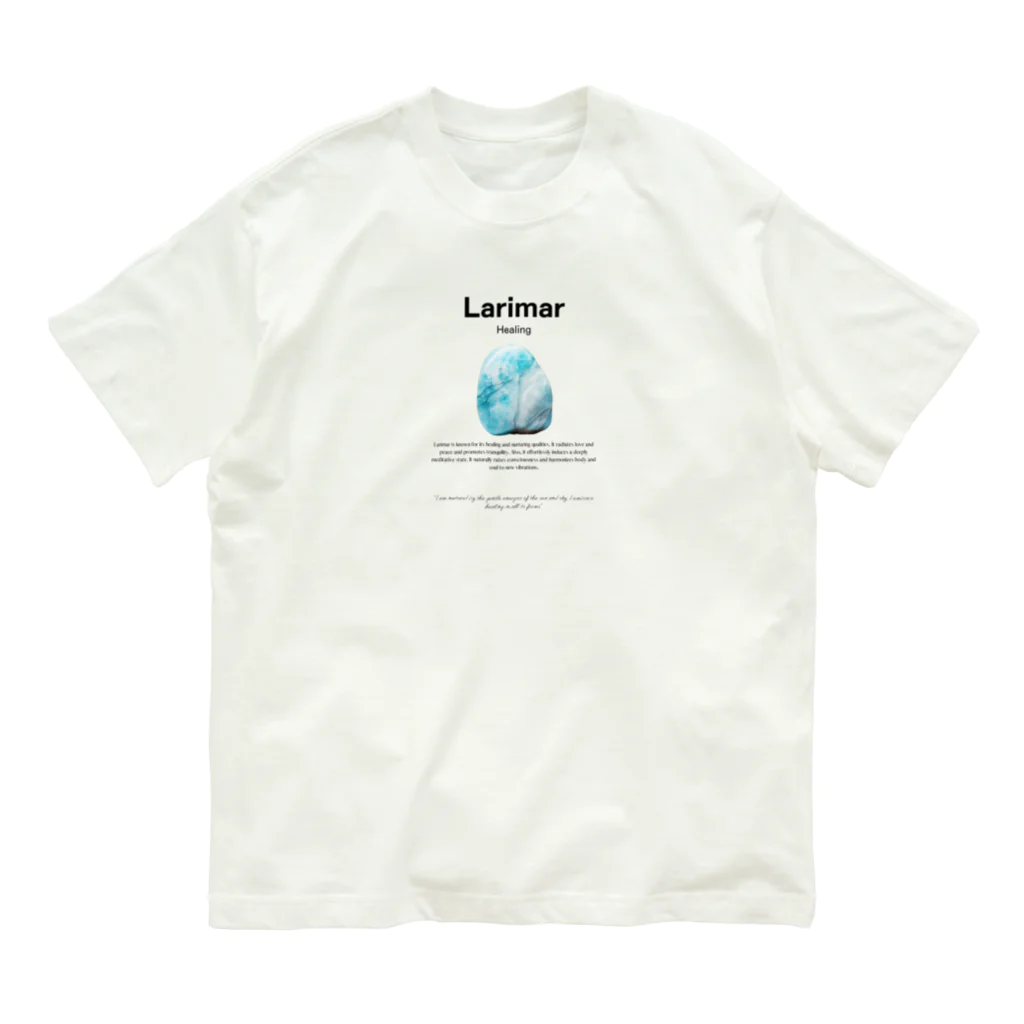 奏桃服店のラリマー・ヒーリング・ストーン Organic Cotton T-Shirt