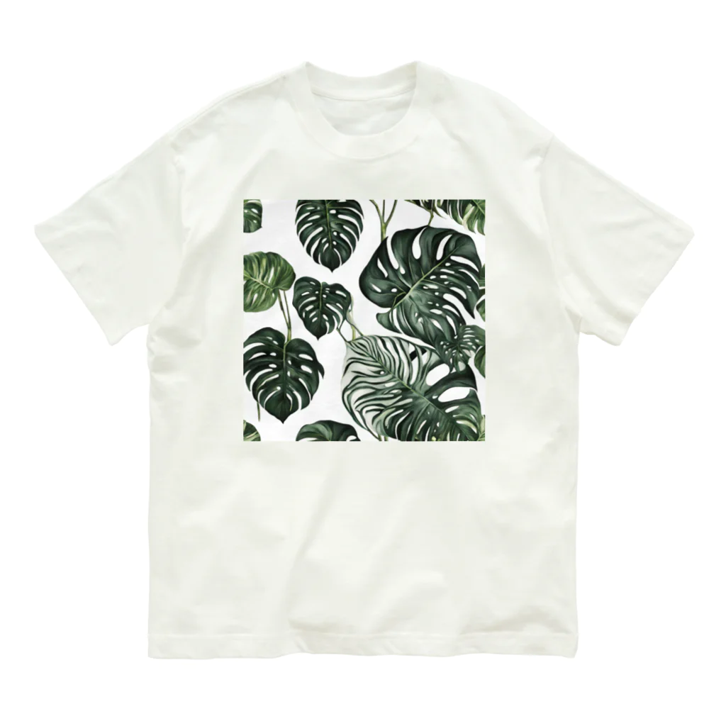 アガベマンの斑入りモンステラグッズ Organic Cotton T-Shirt