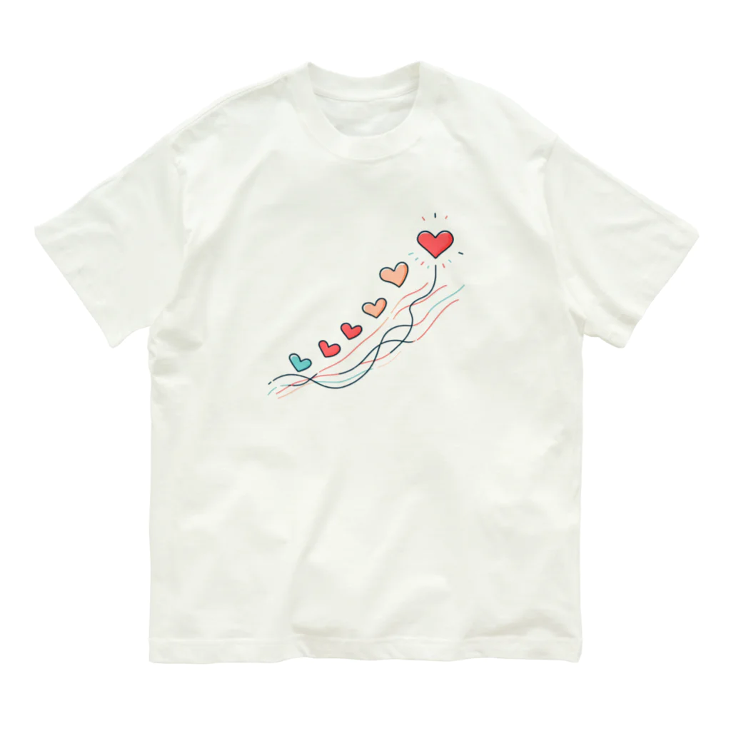 終わらない夢🌈の軽やかに舞うハート🩷 Organic Cotton T-Shirt