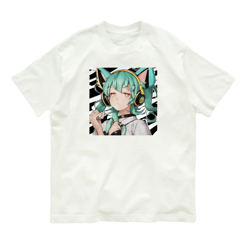 VOCALOID風な商品をのVOCALOID風 猫耳ちゃん オーガニックコットンTシャツ