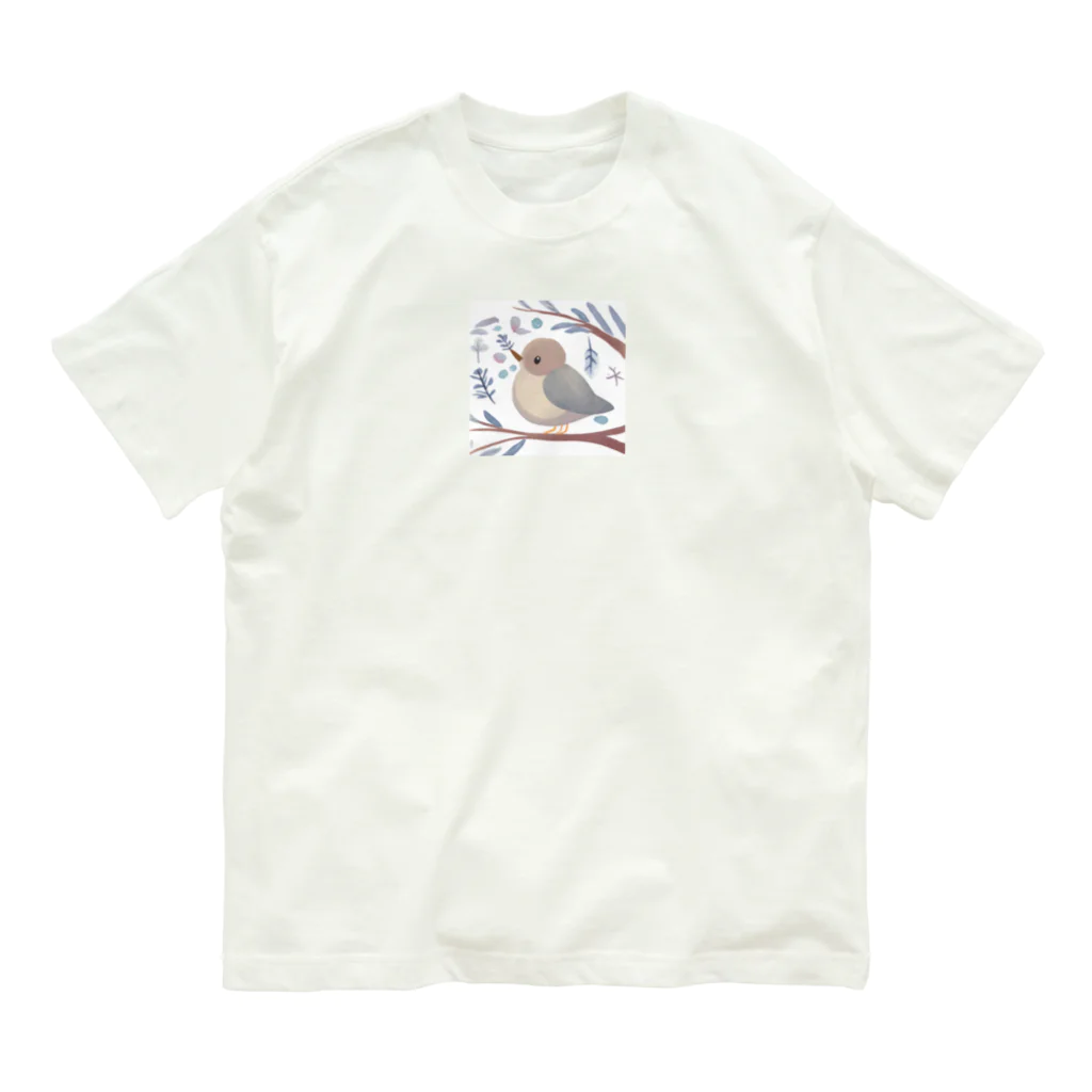 soraseaの冬の小鳥　グッズ オーガニックコットンTシャツ