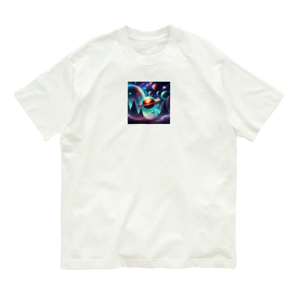 usinikuの宇宙に浮かぶ惑星 Organic Cotton T-Shirt