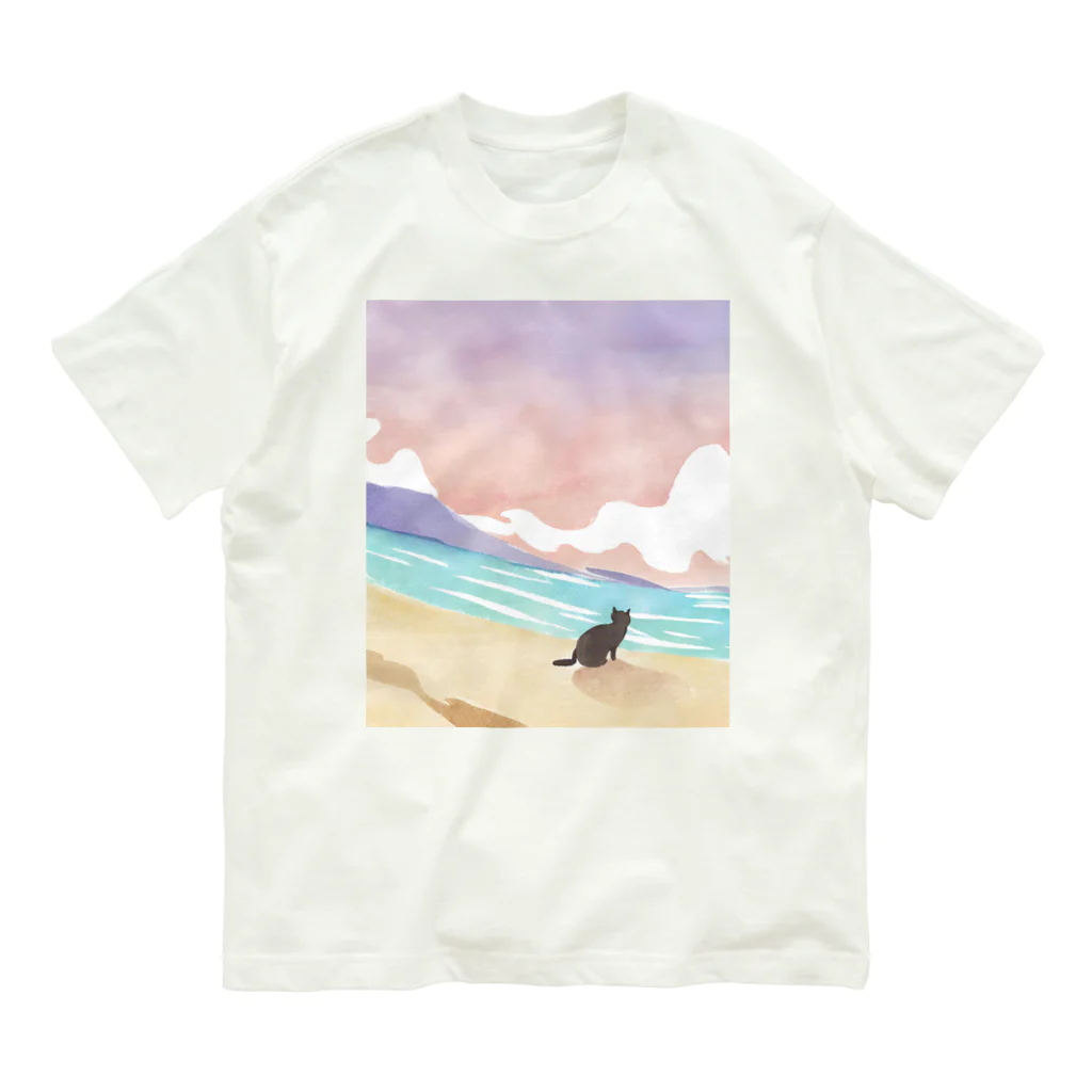 tomodachi-noranekoの海とのら猫 Organic Cotton T-Shirt