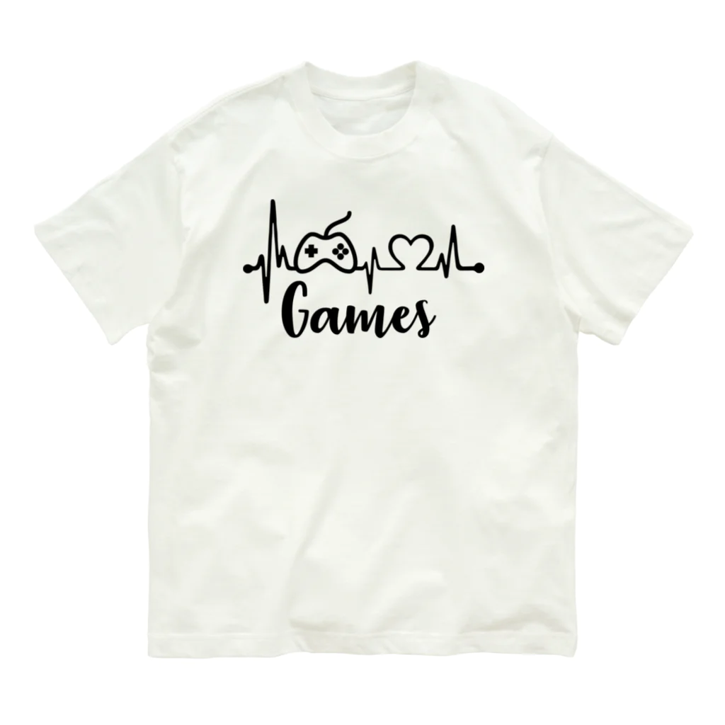 MELLOW-MELLOWのHearts Games オーガニックコットンTシャツ