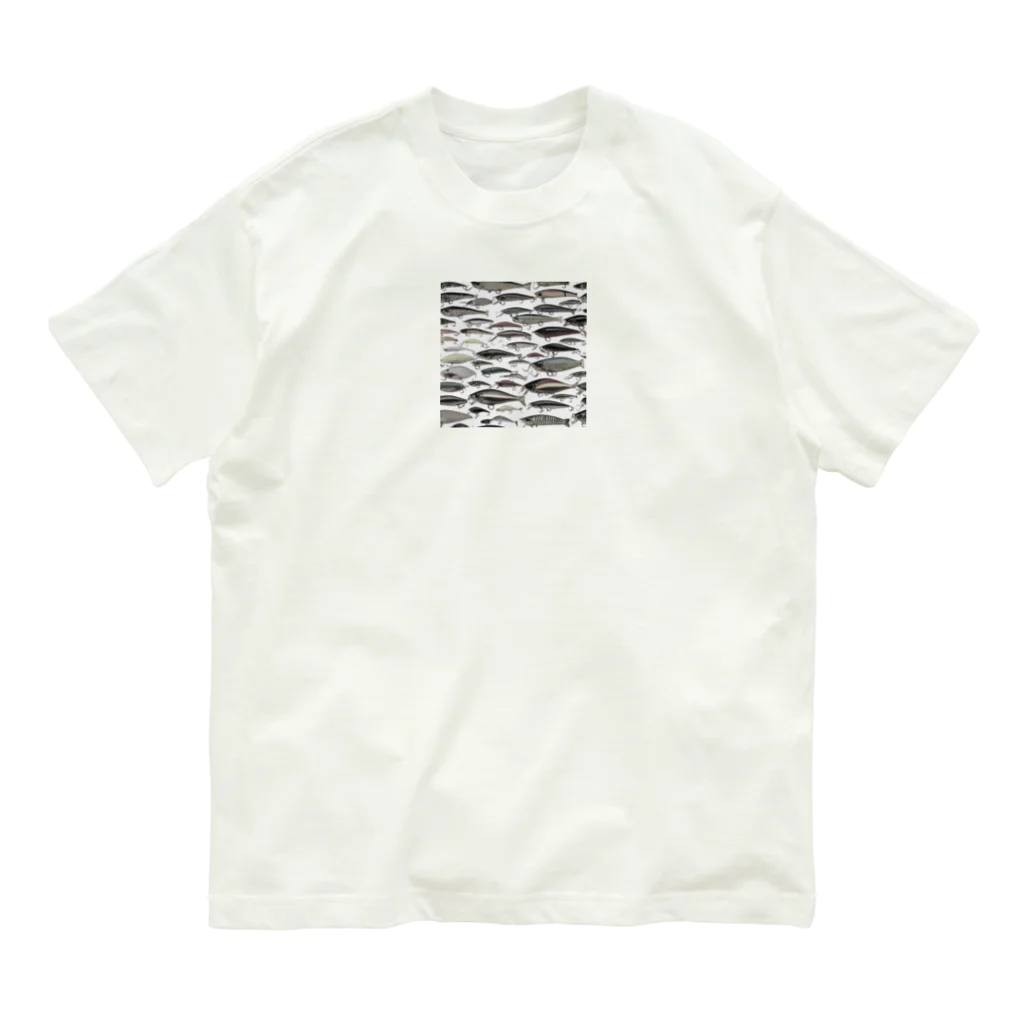 No Fishing No Life のルアーコレクション3ルアー オーガニックコットンTシャツ