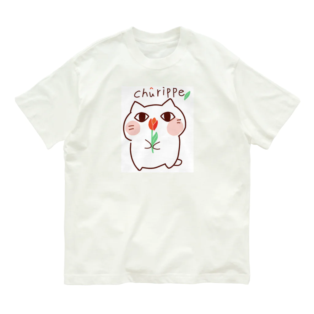 にゃんにゃんの猫目　　　 オーガニックコットンTシャツ