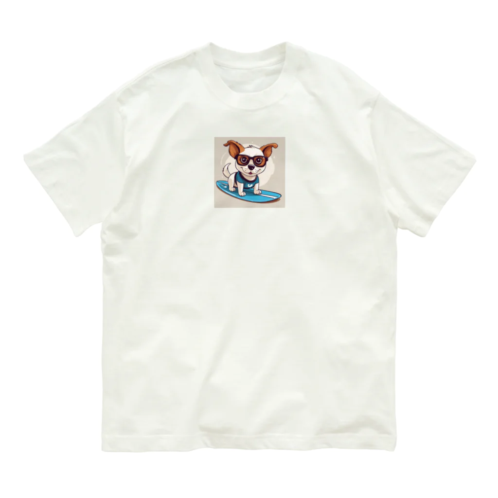 With-a-smileのサーフィン犬 Organic Cotton T-Shirt