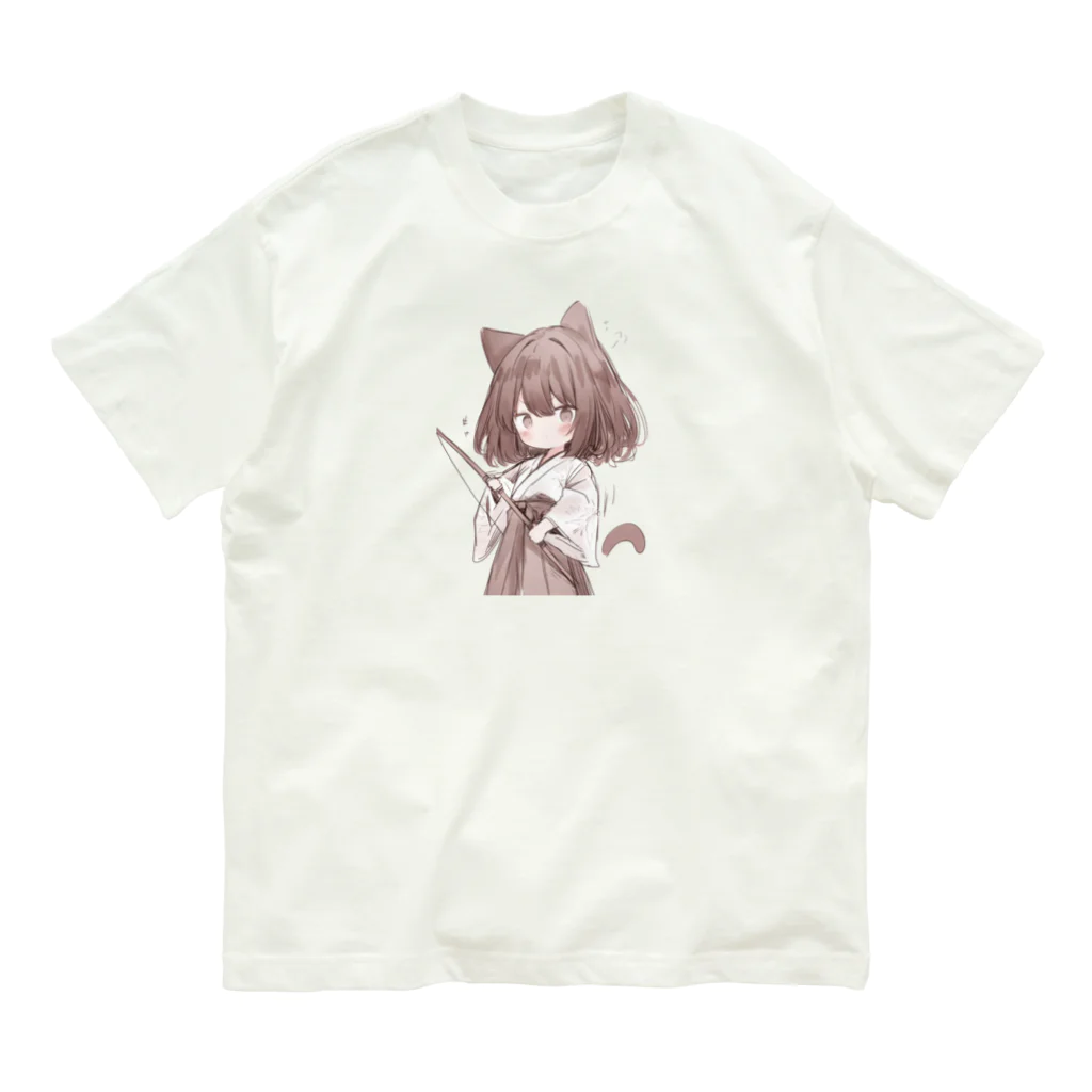 yudu910のネコ耳弓道部 Organic Cotton T-Shirt