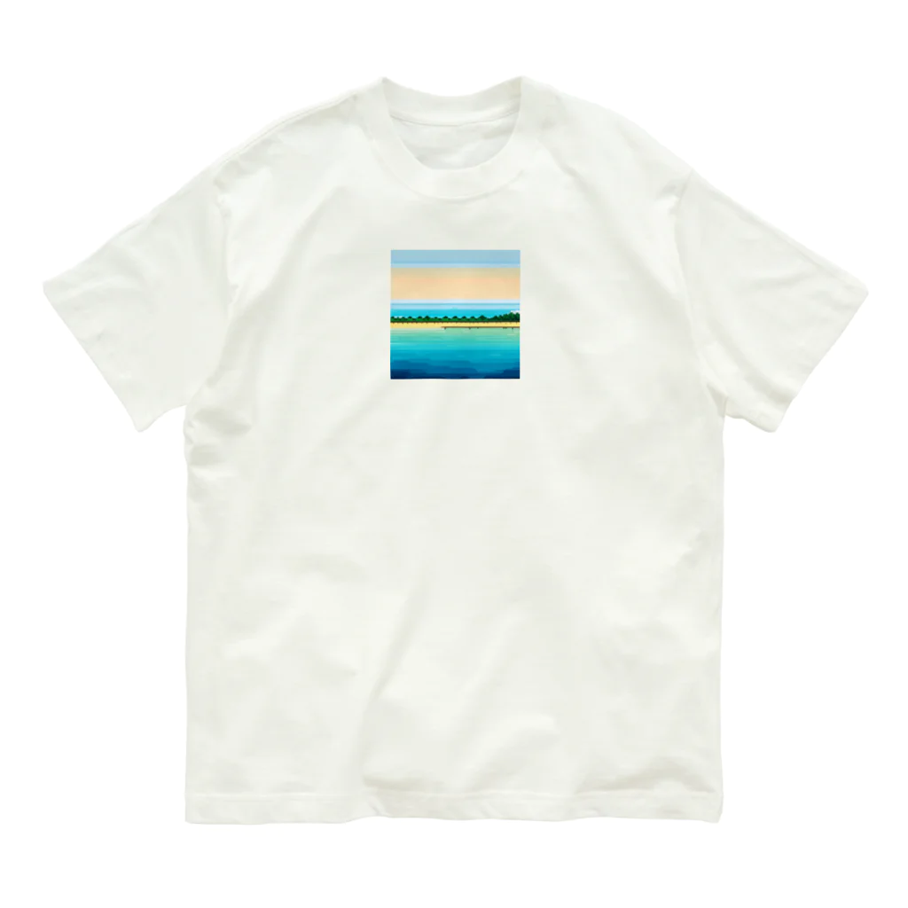 keita-sawadaのドット　プーケットの青い海 オーガニックコットンTシャツ