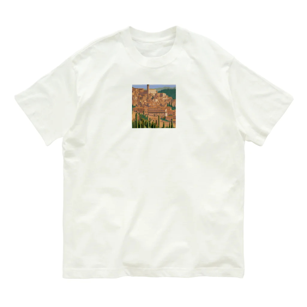 keita-sawadaのドット　イタリアのシエナの街並み Organic Cotton T-Shirt