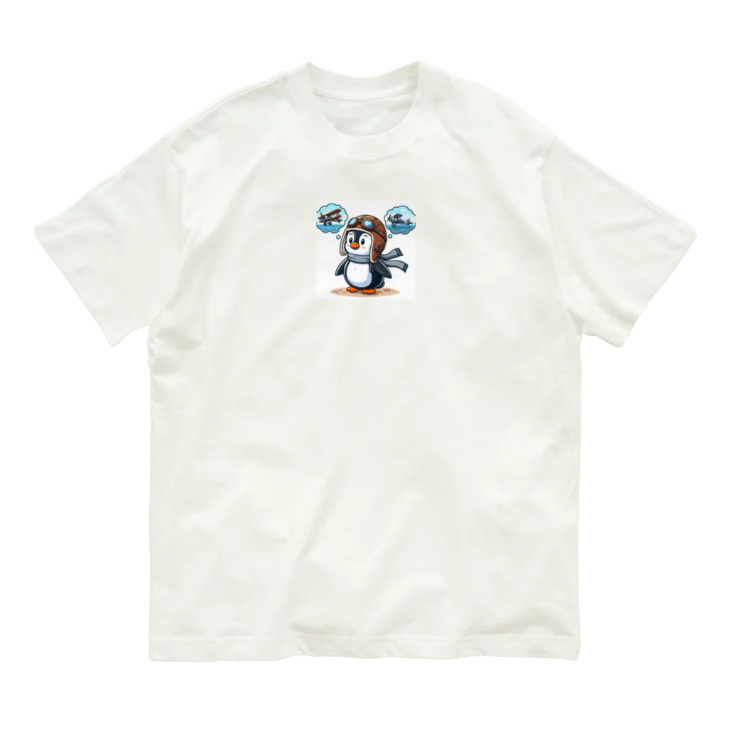 JUN-yの空を飛びたいペンギン Organic Cotton T-Shirt