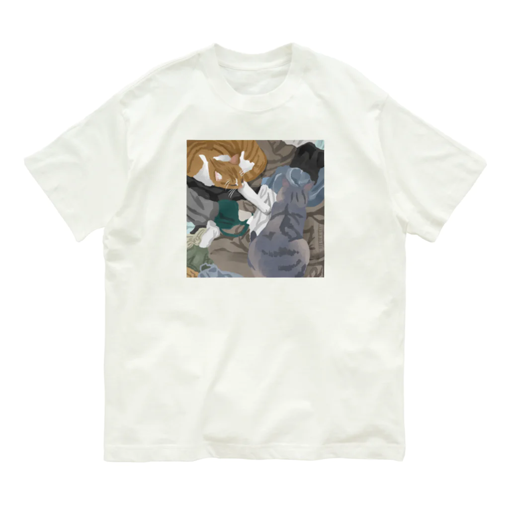 渡邊野乃香のお店の洗濯物と猫 Organic Cotton T-Shirt