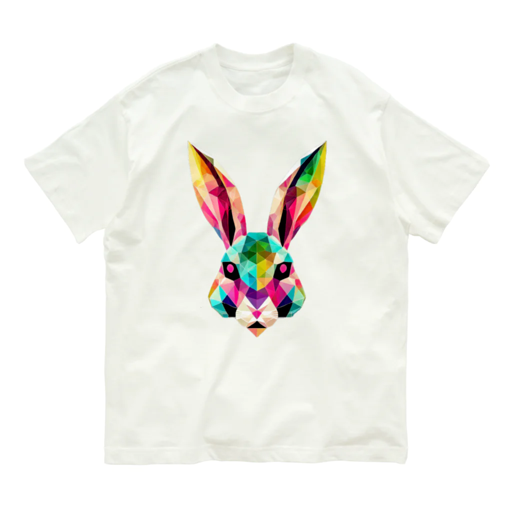 こもれびのカラフルなウサギ Organic Cotton T-Shirt