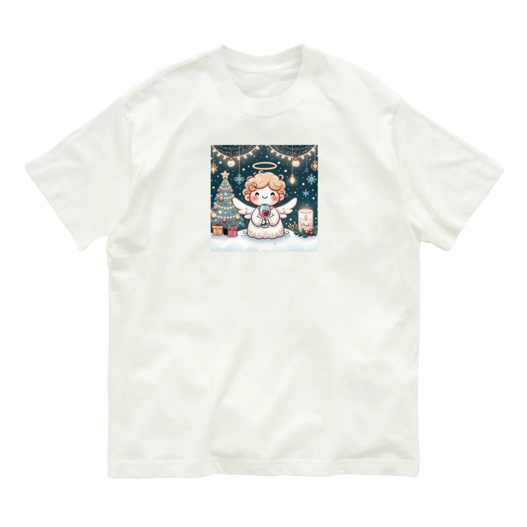 たまき工房の呑(どん)天使のクリスマスデフォルメ オーガニックコットンTシャツ