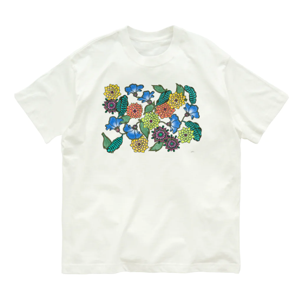 yoshiveggieのHanae Vine Flower Organic Cotton T-Shirt