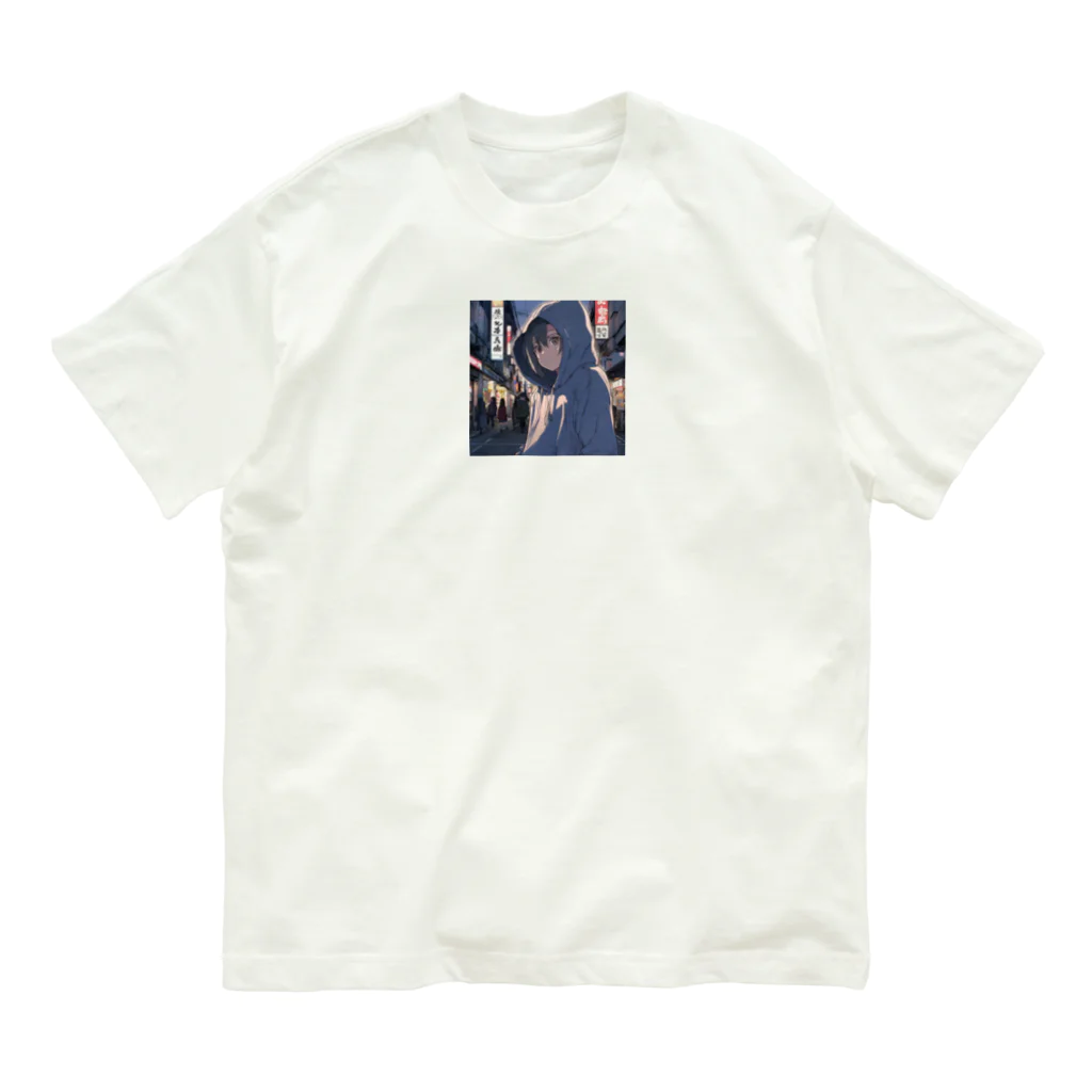 El Sol 85のパーカーフードの少女　池袋編2 オーガニックコットンTシャツ