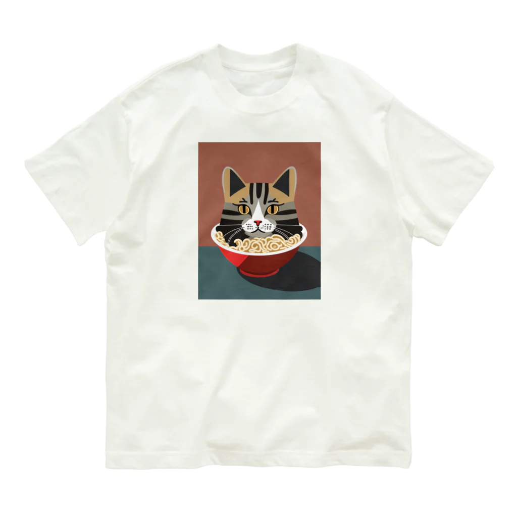 suzuki_illustのにゃーめん。 オーガニックコットンTシャツ