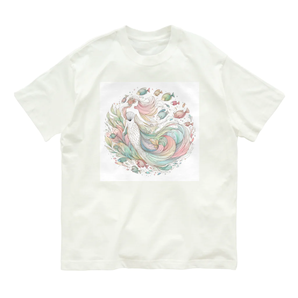 NATTOMOのキュートなマーメイド Organic Cotton T-Shirt