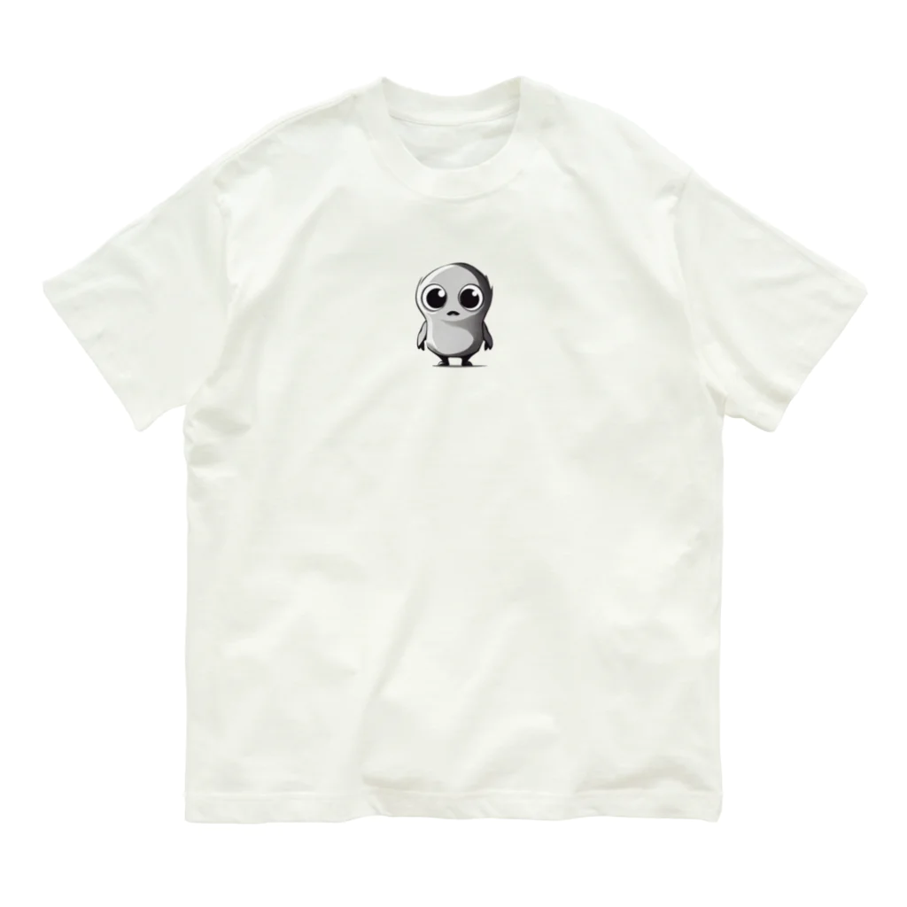 かわいい女の子とシュールな絵の二足ひよこ Organic Cotton T-Shirt