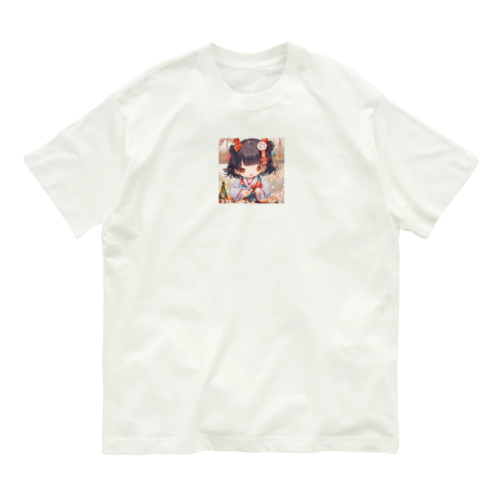 rina-suzuの新春の可愛い女の子 オーガニックコットンTシャツ