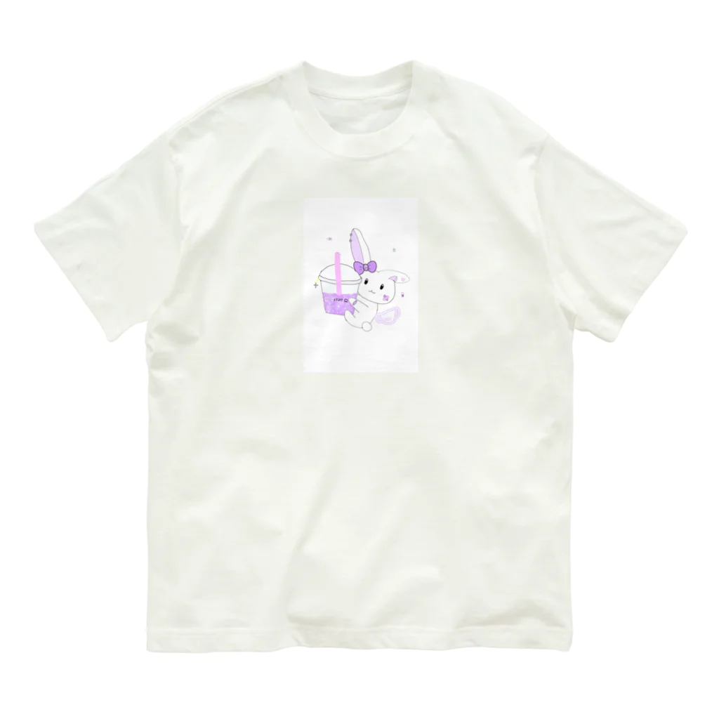 はむのショップの推しうさぎ　むらさき担当 Organic Cotton T-Shirt