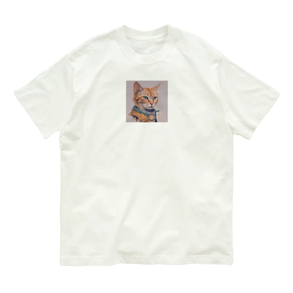 ミシンの猫 オーガニックコットンTシャツ