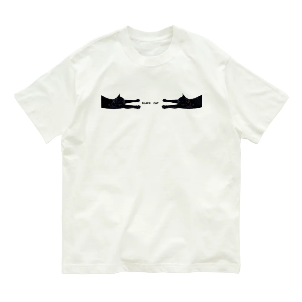 小鳥と映画館の向き合う黒猫 Organic Cotton T-Shirt