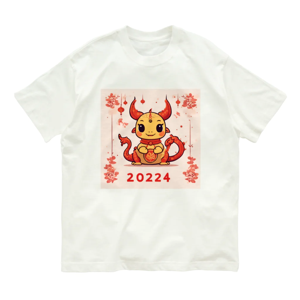 the blue seasonの春節の幸運をもたらすドラゴン オーガニックコットンTシャツ