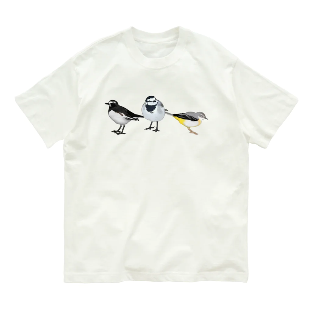 やちよ｜リアル鳥イラストの鶺鴒さん Organic Cotton T-Shirt