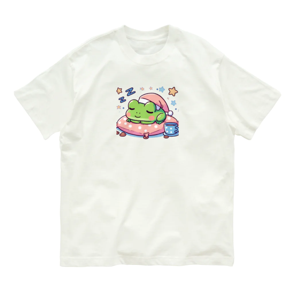 Shiba_IncのSleeping frogs(熟睡する蛙) Organic Cotton T-Shirt