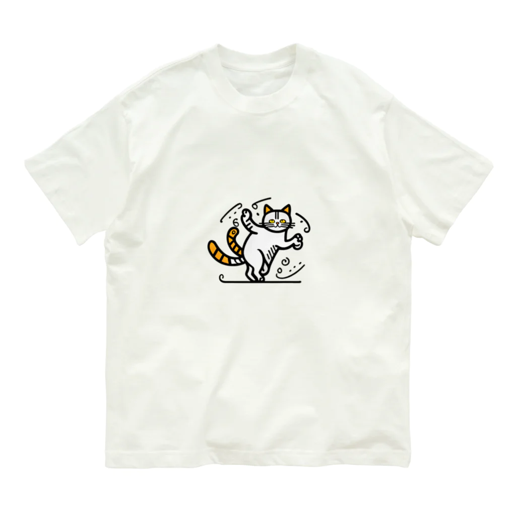 NIANのカロヤカネコ オーガニックコットンTシャツ