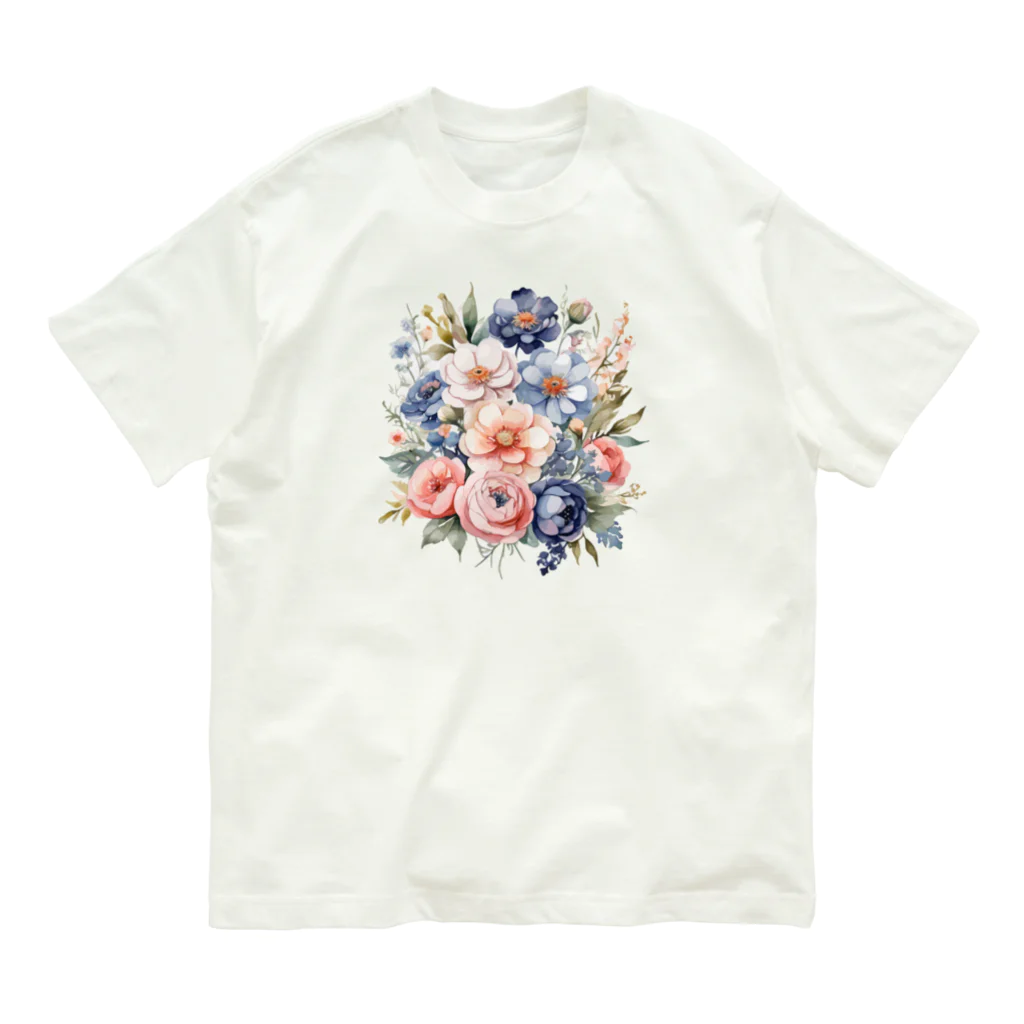 ファンシーTシャツ屋のパステルカラーの花束 オーガニックコットンTシャツ