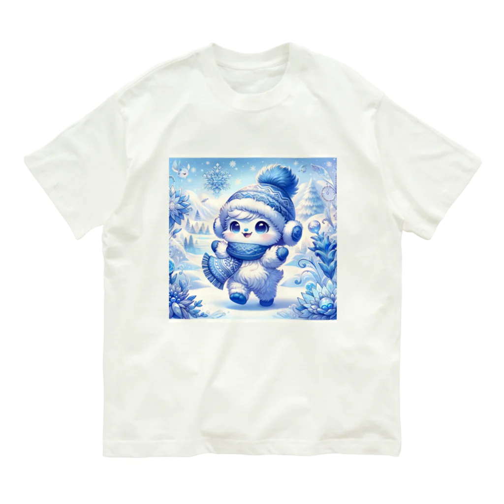 the blue seasonの雪原の小さな守り神 オーガニックコットンTシャツ