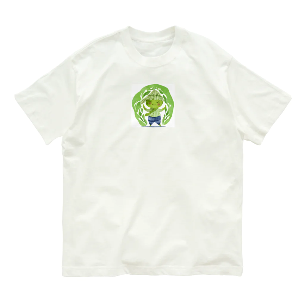 にんにんにんじゃの抹茶の小人 Organic Cotton T-Shirt