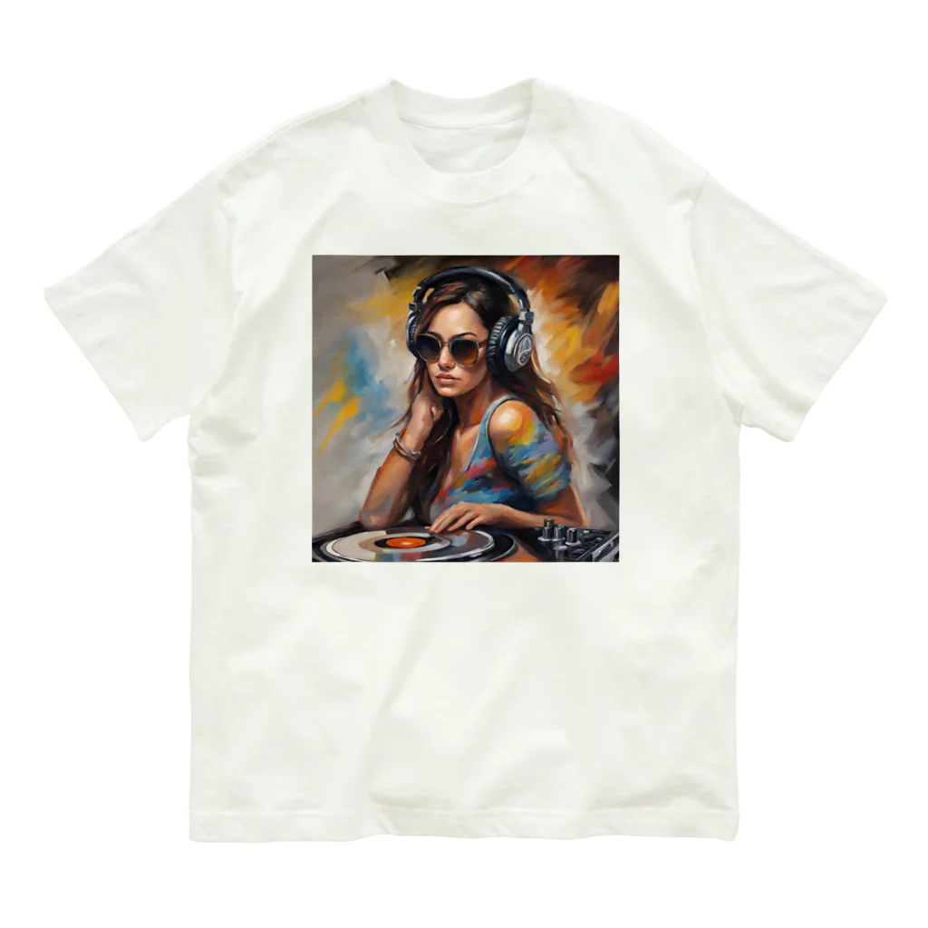 Olivi　StyleのDJ 女性イラスト Organic Cotton T-Shirt