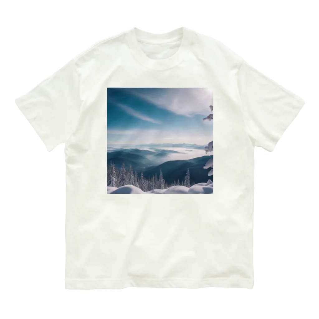 awawoの青空と山の風景 オーガニックコットンTシャツ