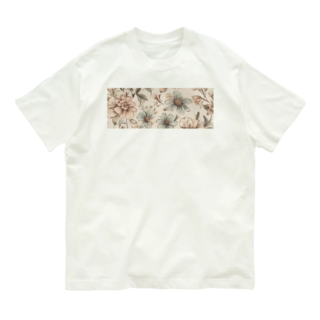 花柄グッズ専門店の淡い花柄 上品 大人っぽい Organic Cotton T-Shirt