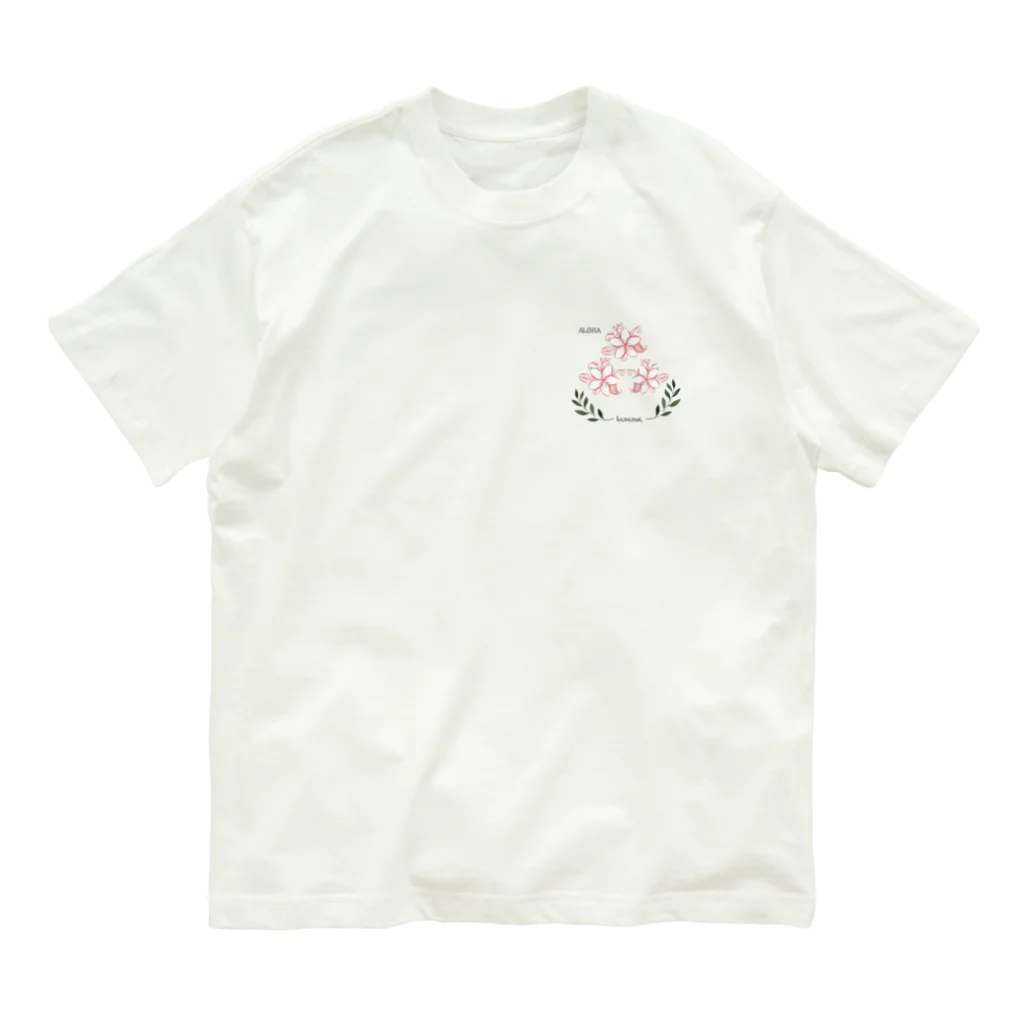 花馬〜Hanauma〜のプルメリアさん オーガニックコットンTシャツ