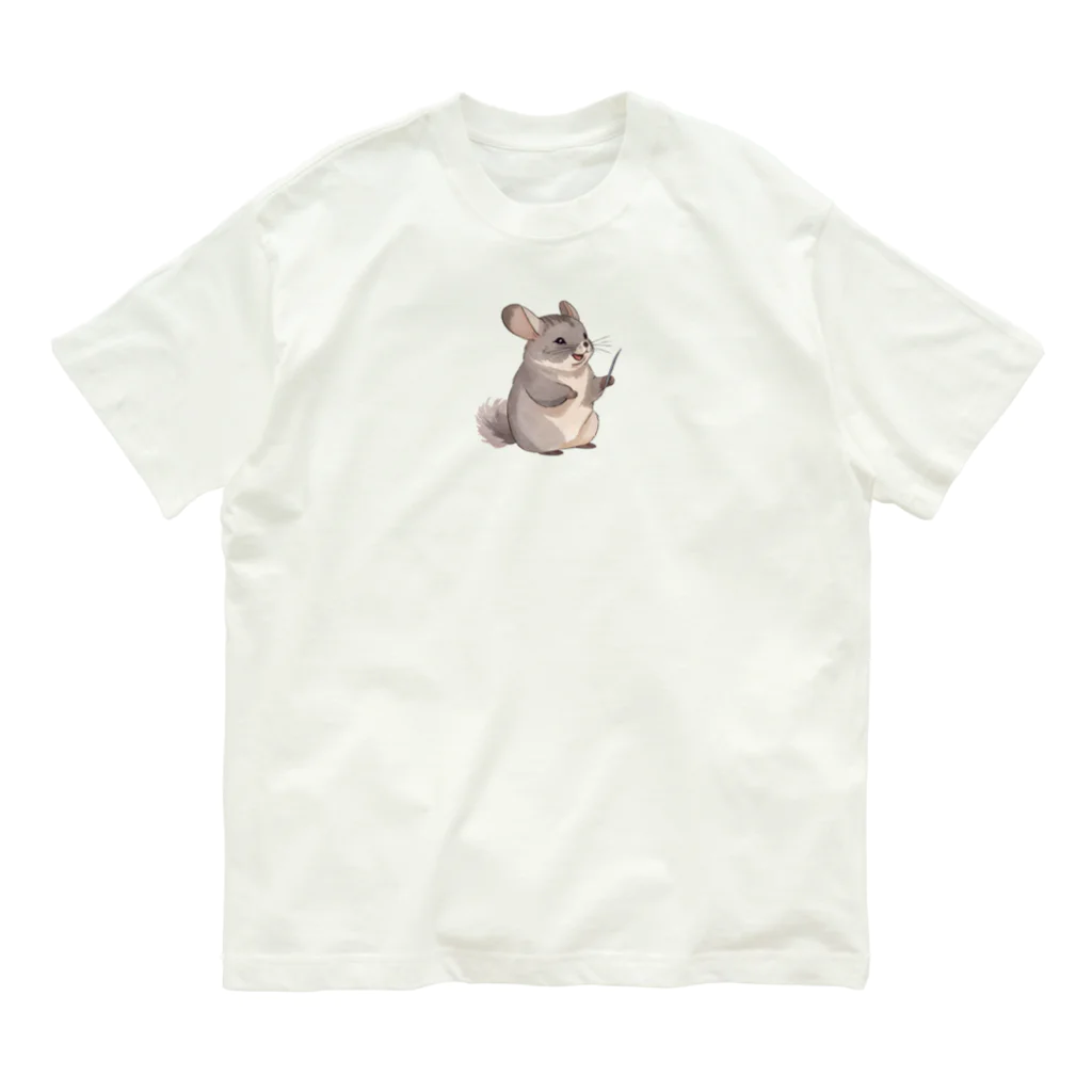 げっ歯類☆LOVER'sのいたずらチンチラ オーガニックコットンTシャツ