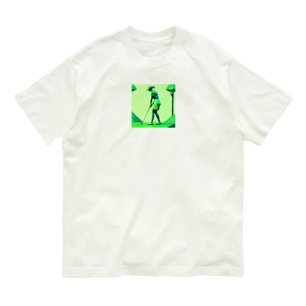 田舎老人只爺のゴルフしている美人 Organic Cotton T-Shirt