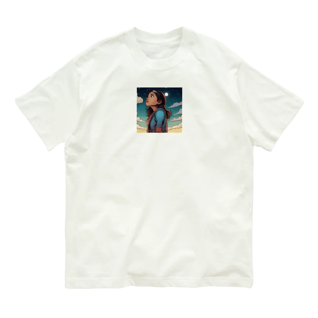 PanHanaChanのThe girl who looks at the sky Organic Cotton T-Shirt