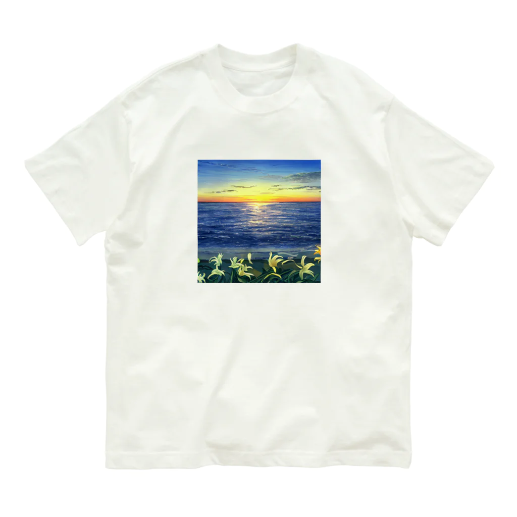 Luminaの百合とサンセット Organic Cotton T-Shirt