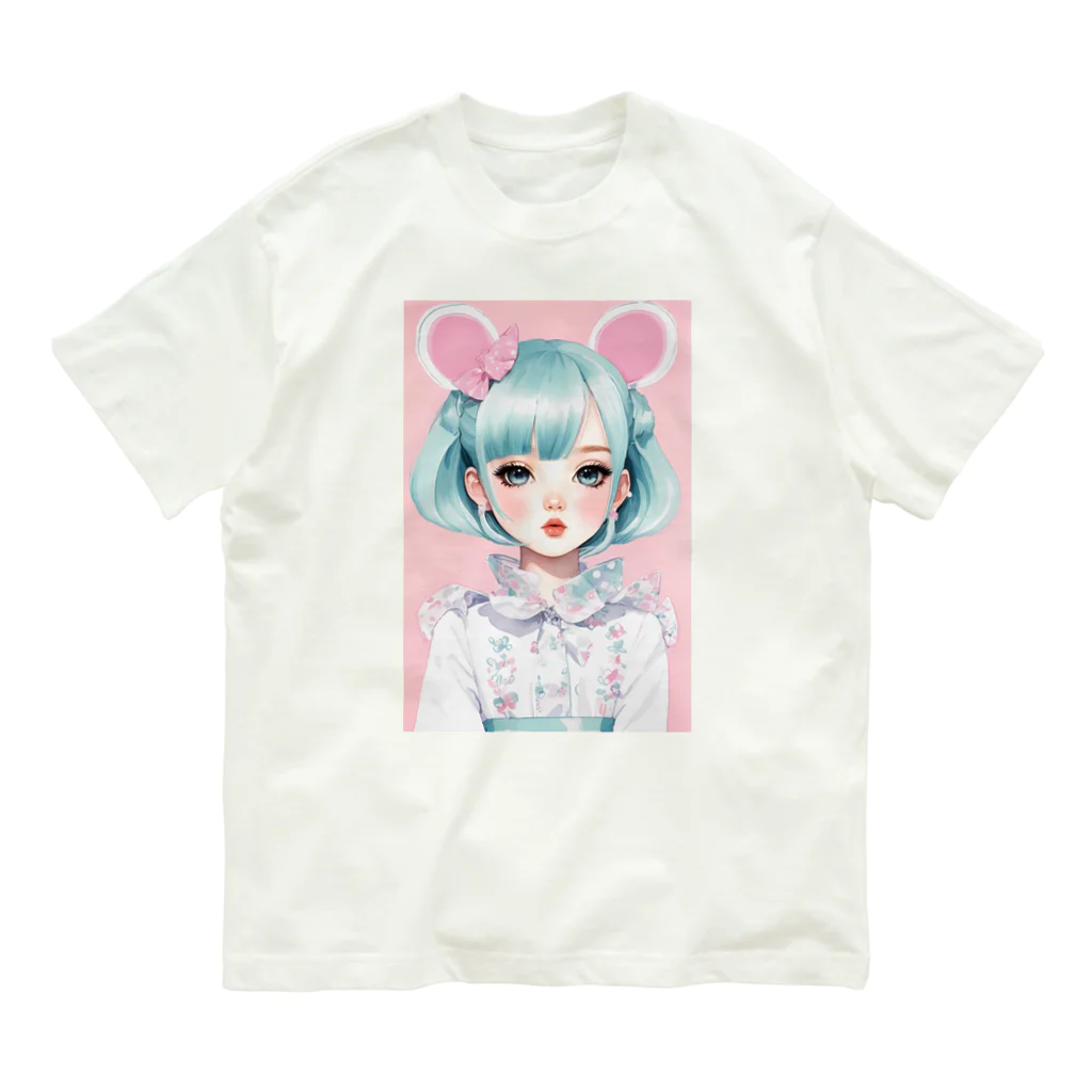 AI-srt-designのスウィート・ミント・ドリーミング・ガール Organic Cotton T-Shirt