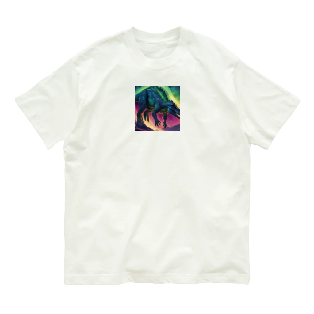 Superherooのオーロラのような発光をする恐竜 Organic Cotton T-Shirt